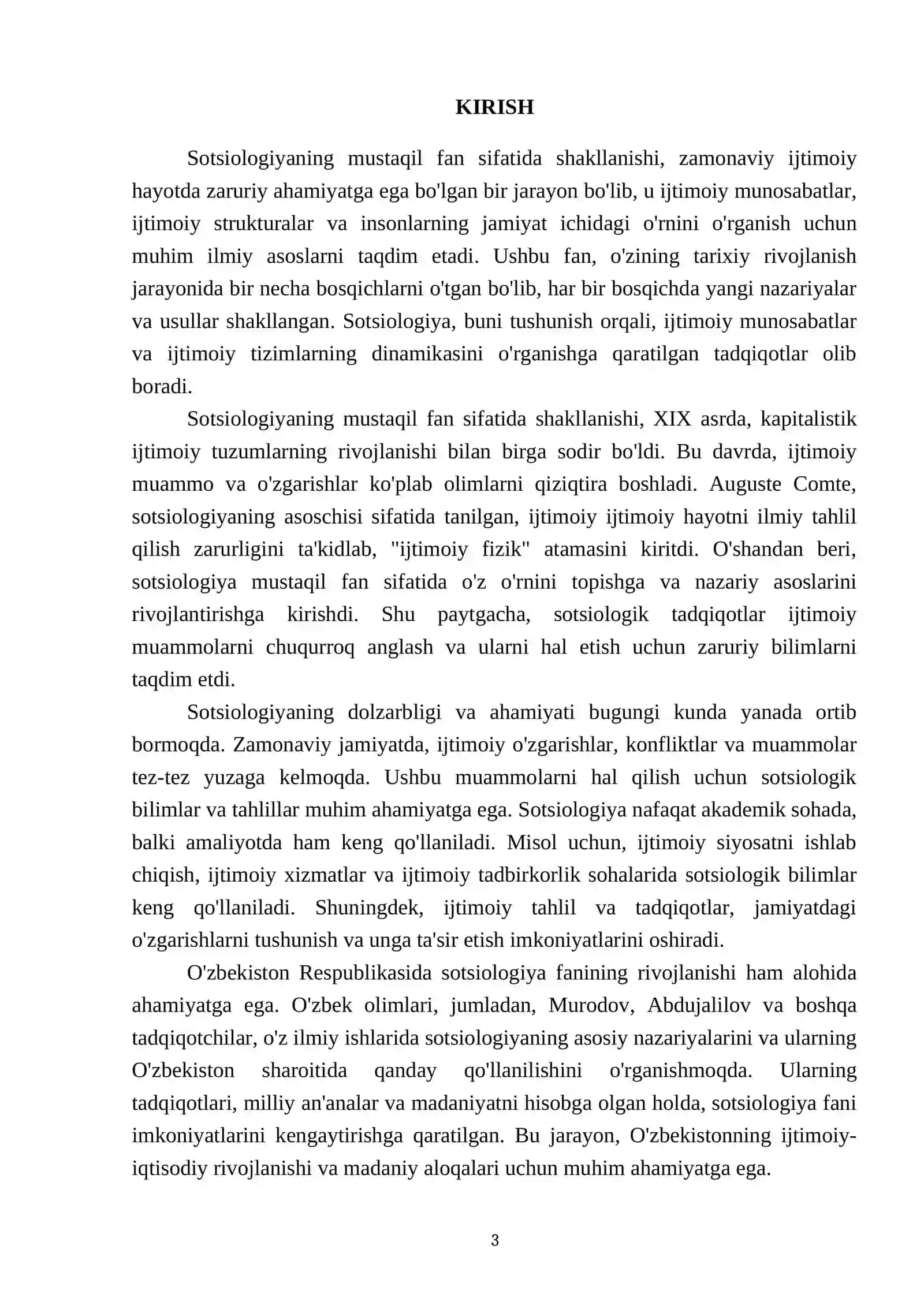 Sotsiologiyaning mustaqil fan sifatida shakllanish bosqichlari 3