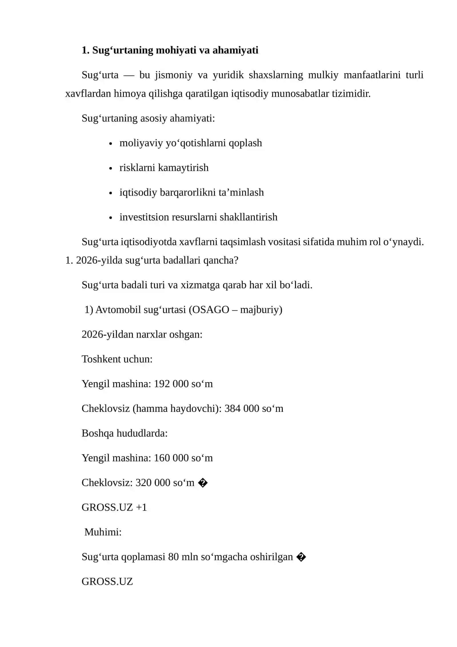 Sugʻurta kompaniyalari faoliyati 3