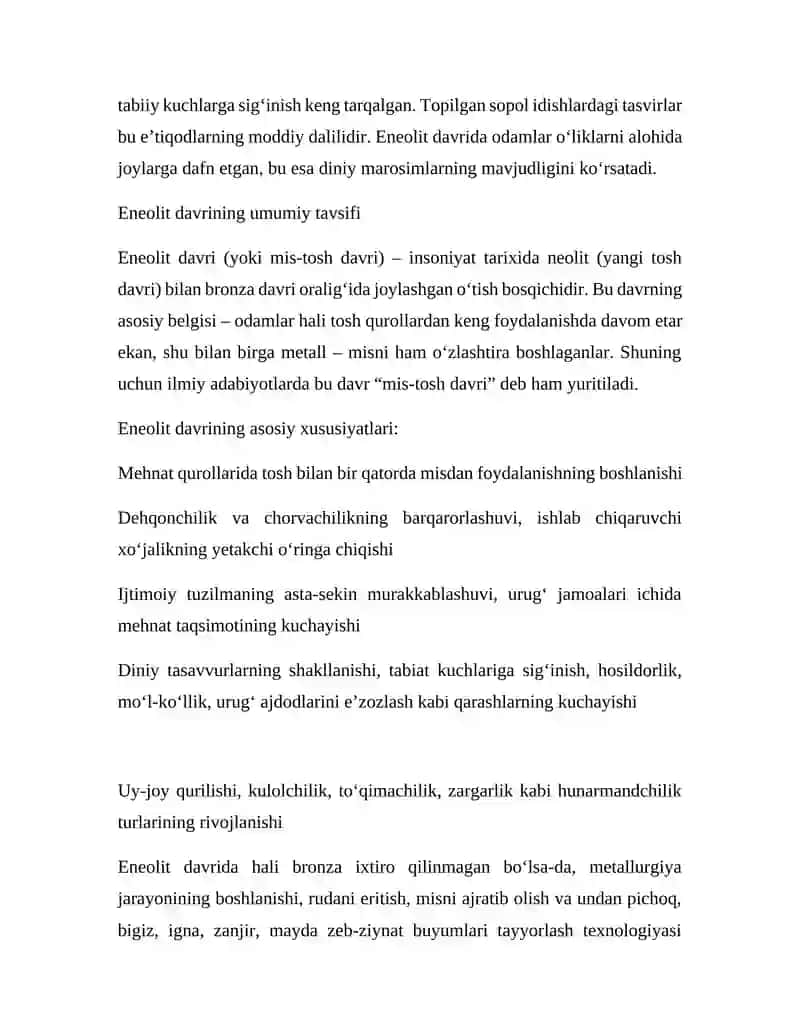 O‘RTA OSIYODAGI ENEOLIT DAVRI IBTIDOIY MANZILGOHLARI 3