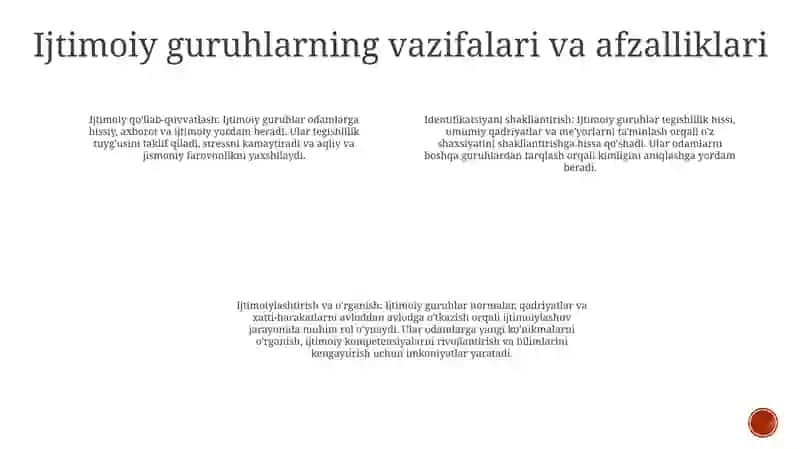 Ijtimoiy Guruhlar 3