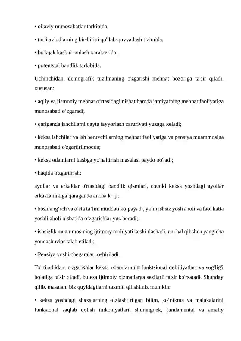 GERONTALOGIYA ASOSLARI FANINNG PREDMETI MAQSADI VAZIFALARI 3