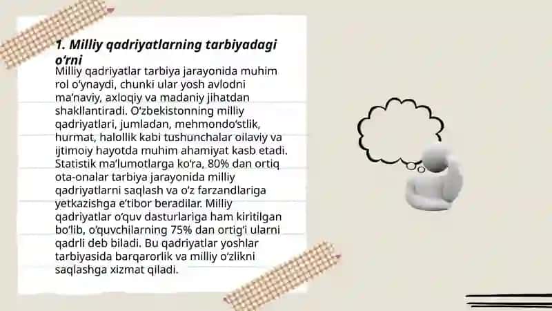 Tarbiyaning milliy va umuminsoniy qadriyatlar qamrovida bo'lishi 3