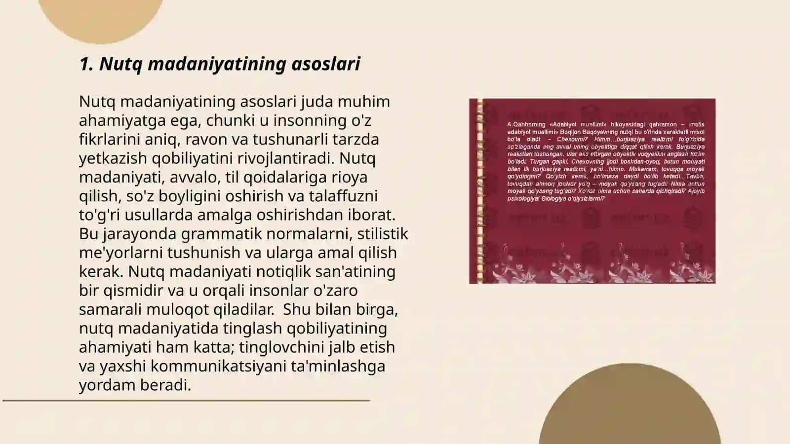 Taʼlim jarayonida nutq madaniyati masalalari. Yozma nutq madaniyati 3