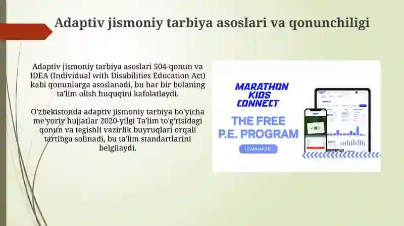 Adaptiv jismoniy tarbiya bo'yicha o'rgatish usullari 3