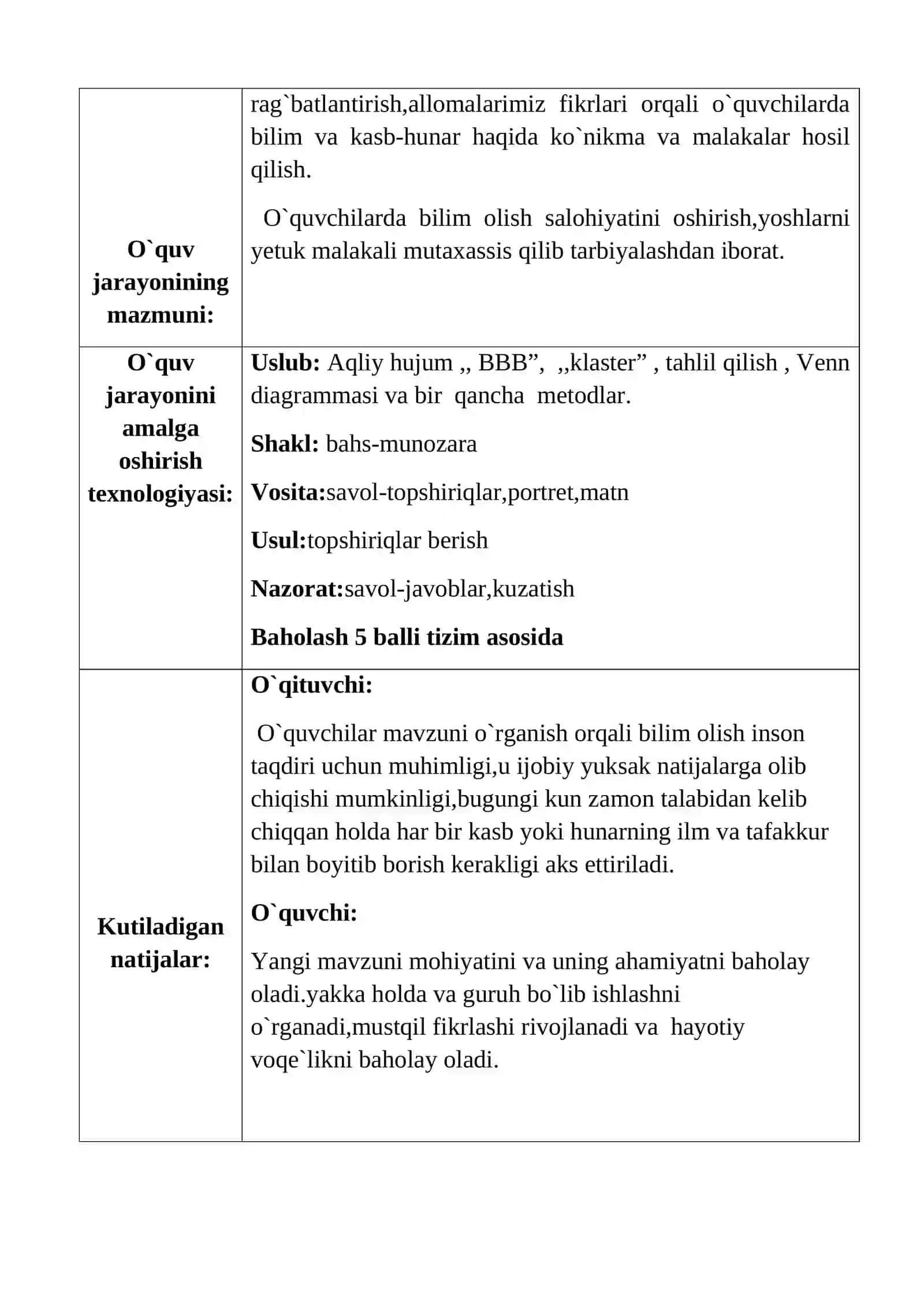 Bilim ol, kasb –hunar tanla 3