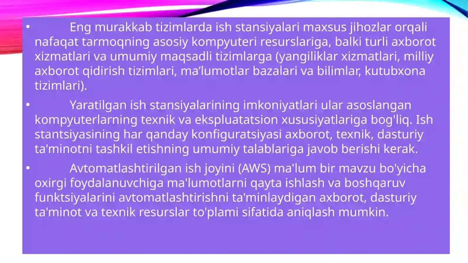 Avtomatlashtirilgan va xorijiy tijorat tizimlari 3