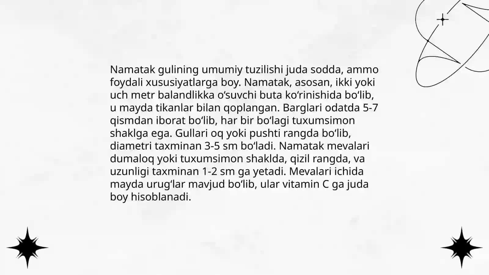 Namatak gulining tuzilishi, changlanishi urug'lanishi 3