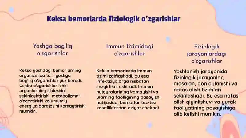 Keksa bemorlarda fiziologik o'zgarishlar tahlili 3