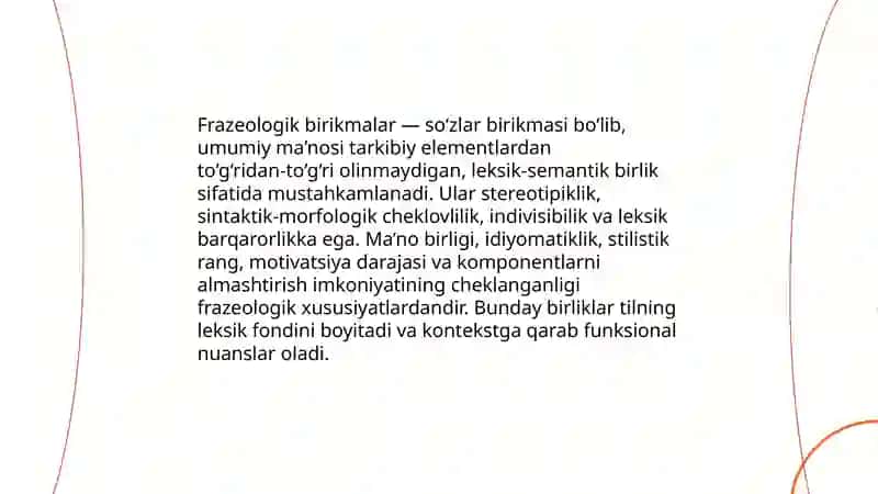 Frazeologik birikmalarning ma'no va tarkib jihatdan tavsiflanishi 3