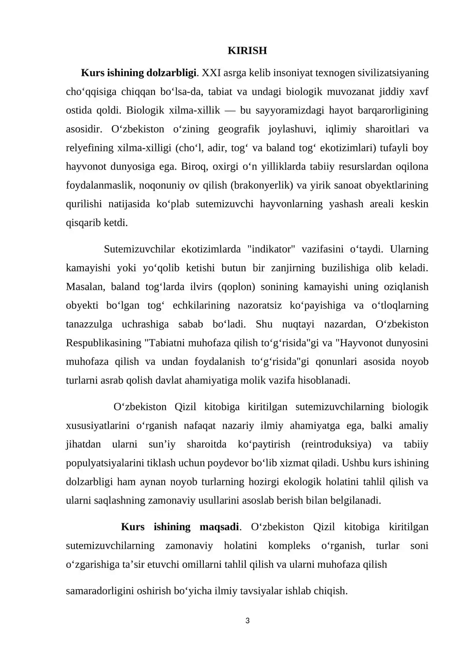 O‘zbekiston qizil kitobiga kiritilgan sutemizuvchilar va ularning biologiyasi 3
