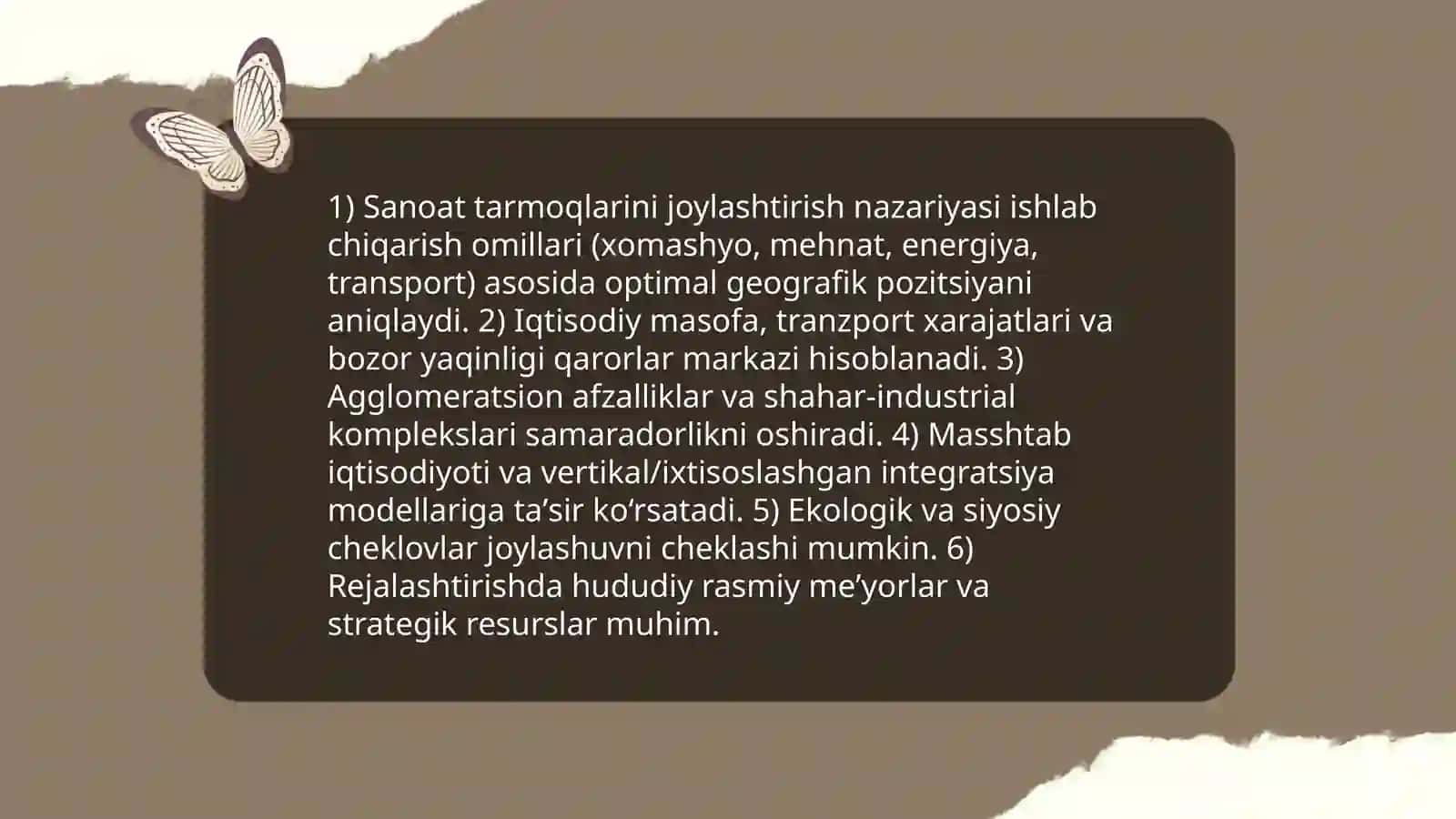 Sanoat tarmoqlarini joylaahtirish 3
