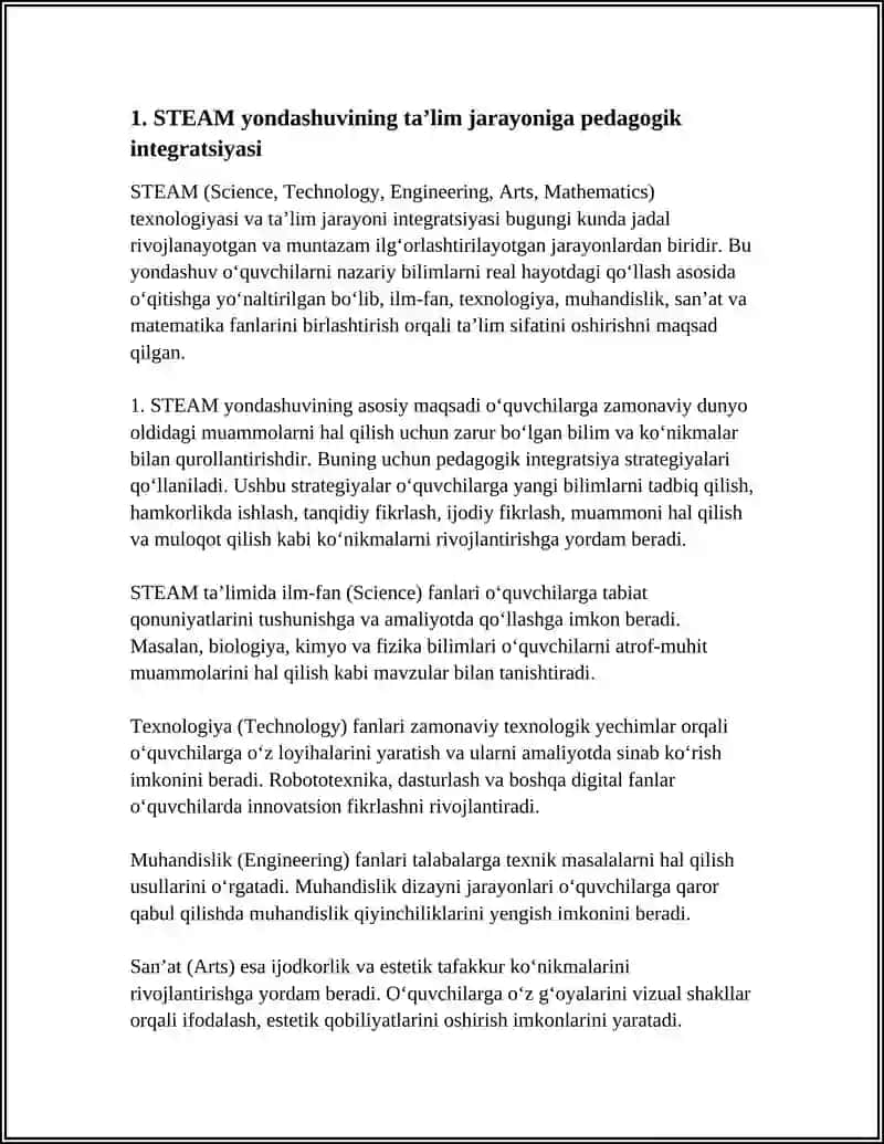 STEAM TEXNALOGIYASI VA TAʼLIM JARAYONI INTEGRATSIYASI 3