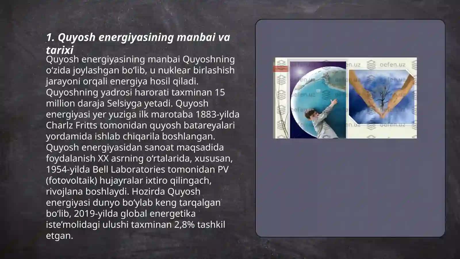 Quyosh energiyasining atmosfera va yir sirtidagi oʻzgarishlar 3