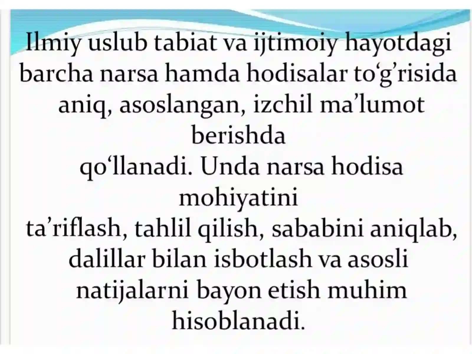Nutq ulublari. Ilmiy uslub 3