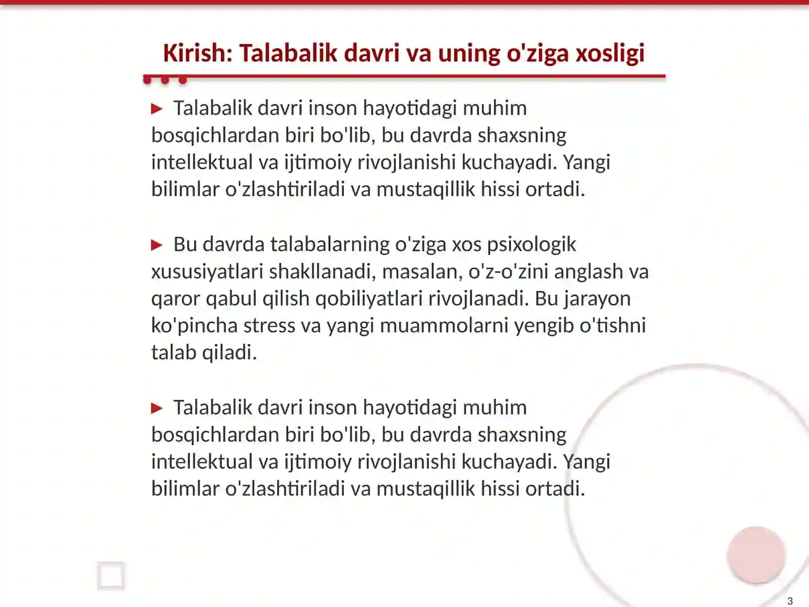 Talabalik davrining psixologik xususiyatlari 3