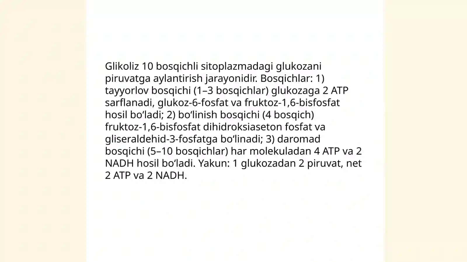 Glukoza katabolizmi va glyukogeogenez Pentozafosfat yo'lining ahamiyati 3