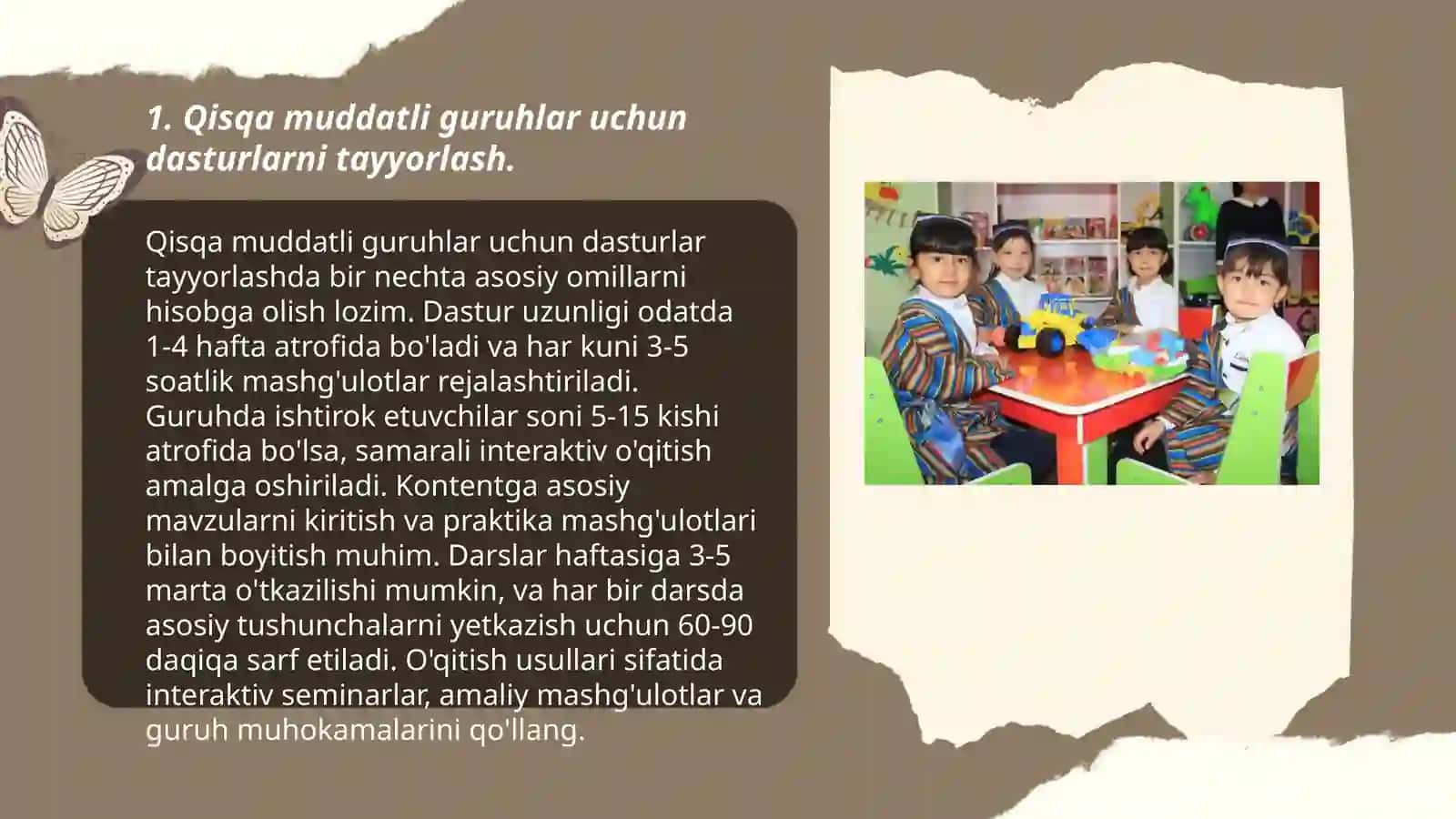 Maktabgacha ta'lim tashkilotida qisqa muddatli guruhlarni tashkil qilish 3