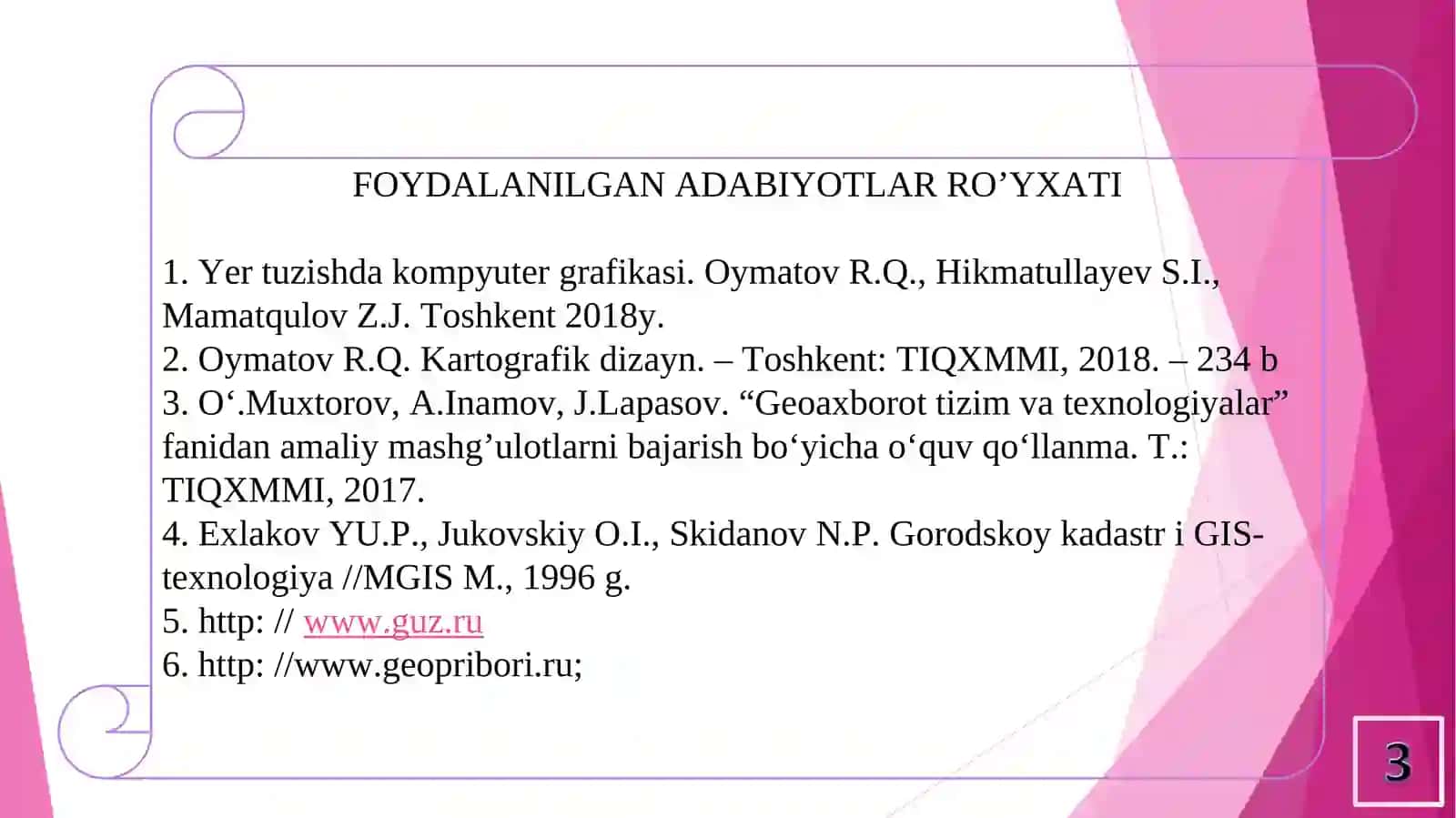XO‘JALIK ICHIDAGI YER TUZISH LOYIHASINI CHIZISH VA BO‘YOQ BILAN JIHOZLASH 3