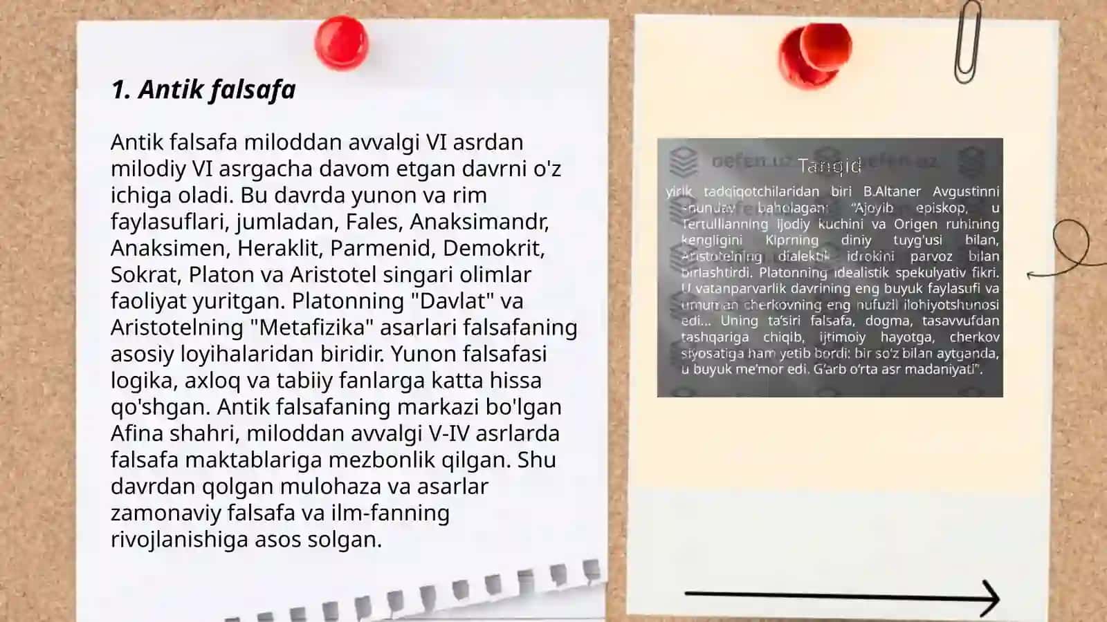 Falsafaning taraqqiyot bosichlari. G'arb falsafasi 3