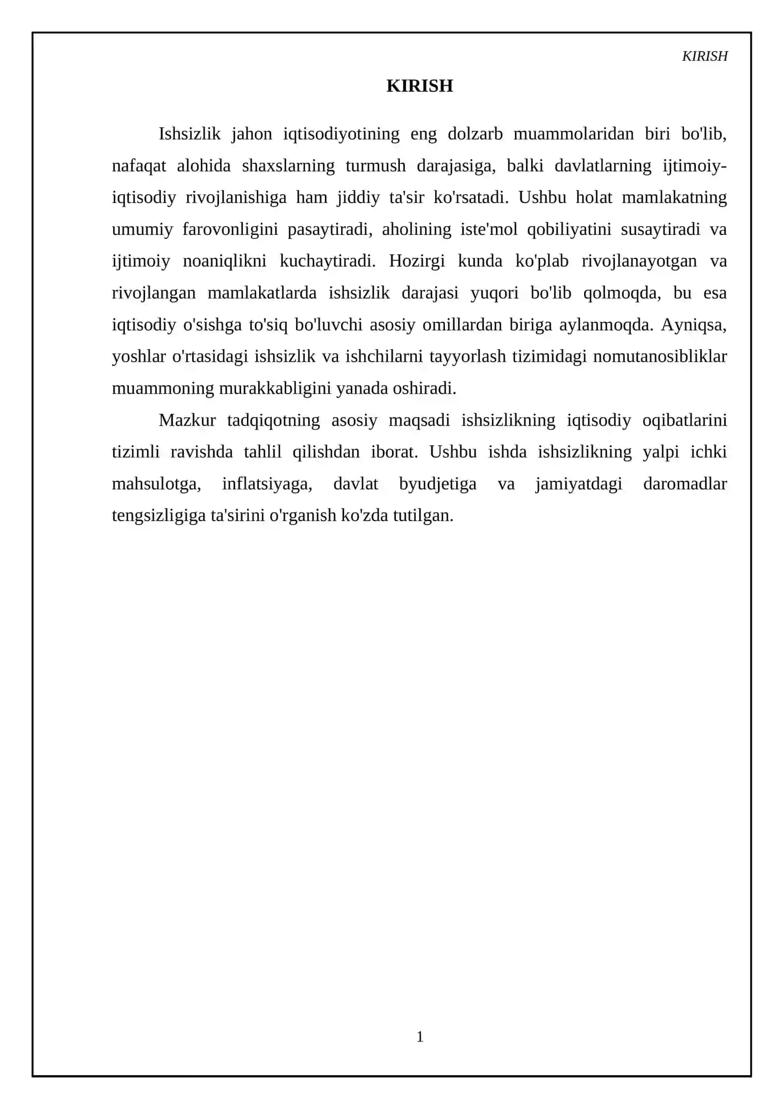 Ishsizlikning iqtisodiy oqibatlari 3