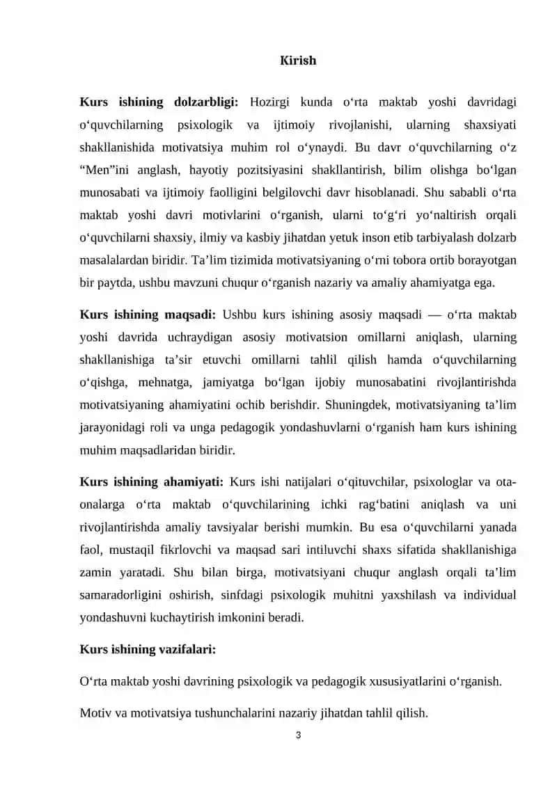 O'rta maktab yoshi motivlari. 3
