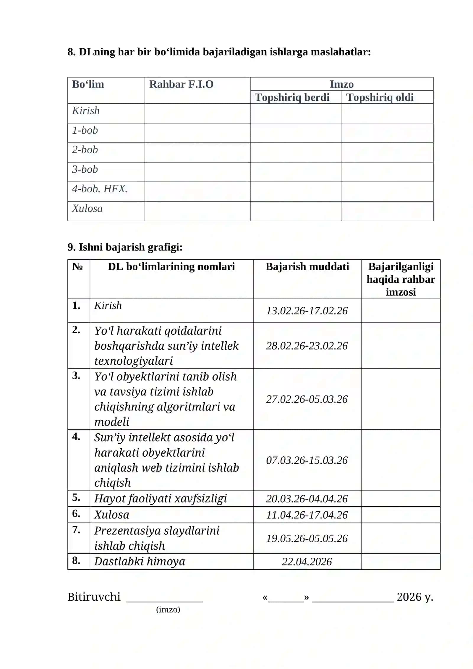 Sun’iy intellekt asosida yo‘l harakati obyektlarini aniqlash va haydovchi uchun aqlli tavsiya tizimini ishlab chiqish diplom ishi 3