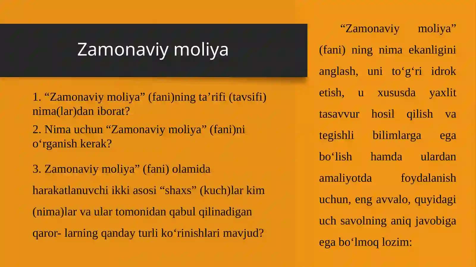 Moliyaning zamonaviy konsepsiyalari va ularning hozigizamon hususiyatlari 3