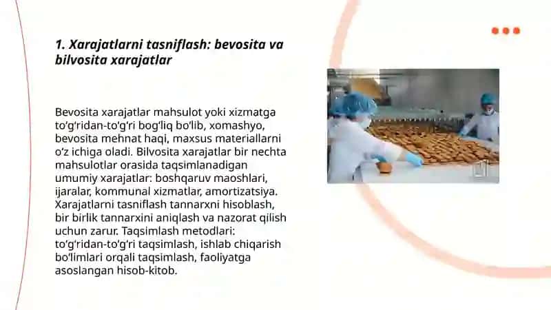 Xarajatlar va mahsulot ishlab chiqarish tannarxining tahlili 3