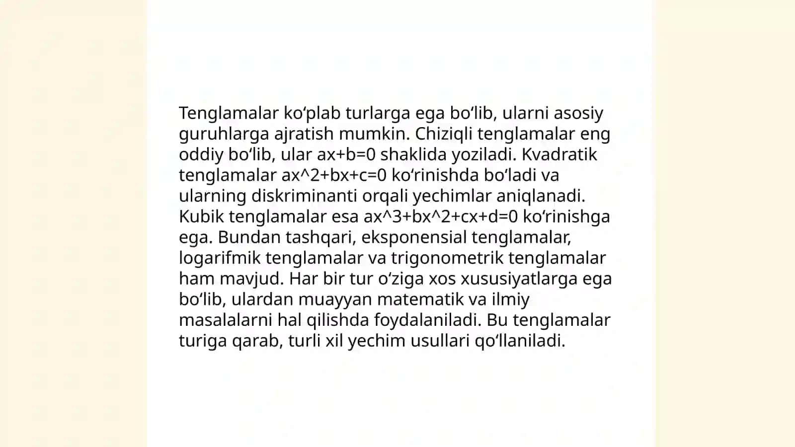 Tenglama va uni yechish usullari 3