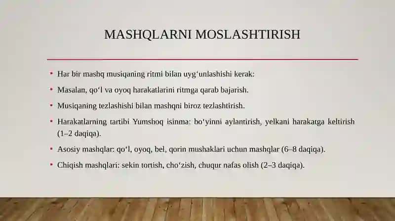 Ertalabki gimnastikani musiqa ostida o‘tish 3