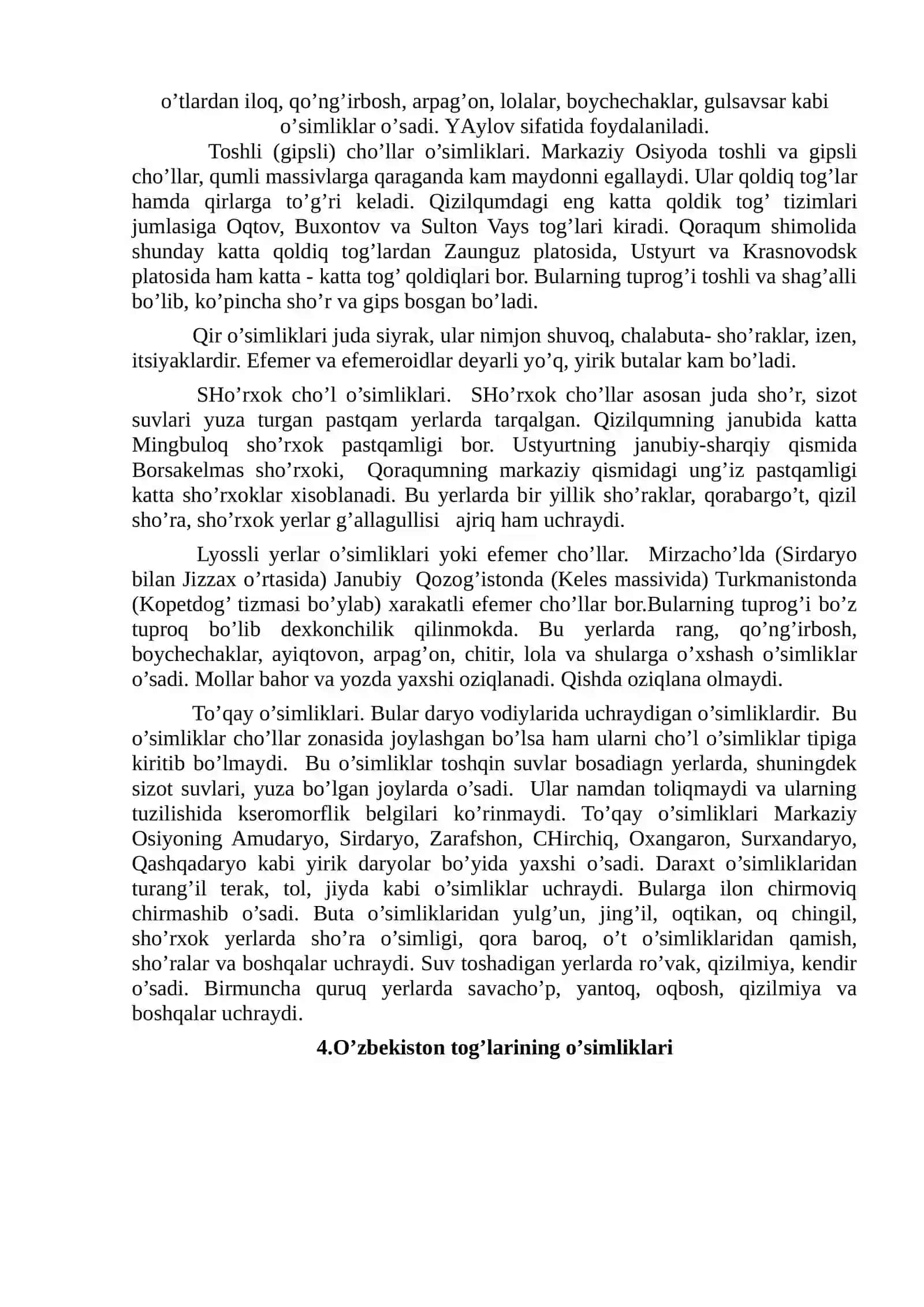 O‘SIMLIKLAR GEOGRAFIYASI VA GEOBOTANIKA 3