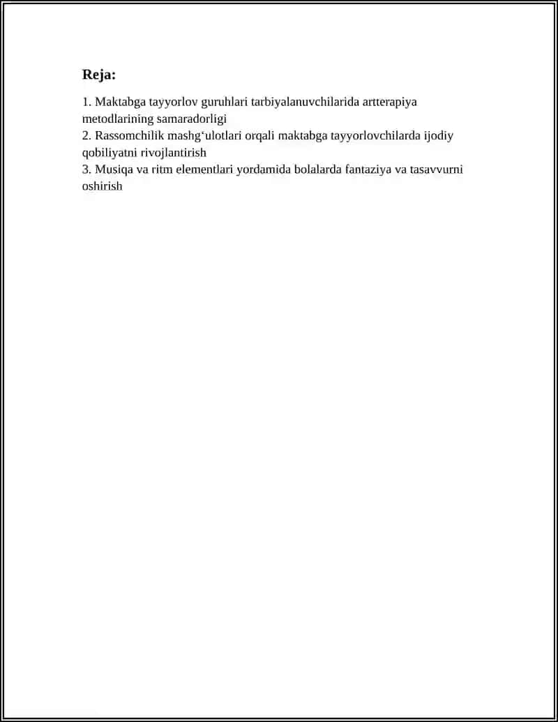 MAKTABGA TAYYORLOV GURUHLARI TARBIYALANUVCHILARIDA ARTTERAPIYA YORDAMIDA IJODIY QOBILIYATLARINI RIVOJLANTIRISH. 3