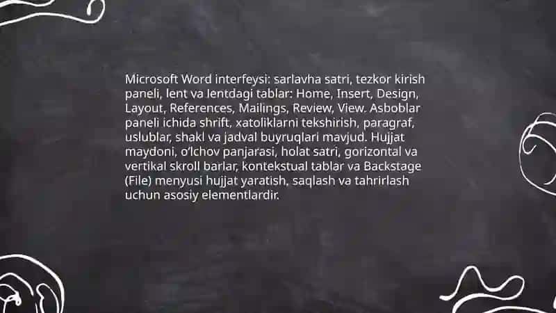Microsoft Word dasturida hujjat yaratish, saqlash va tahrirlash 3