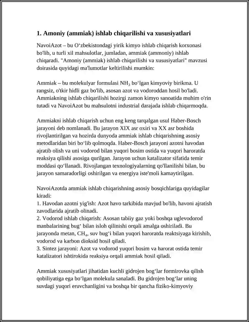 NavoiAzot NIMALAR ISHLAB CHIQARADI 3