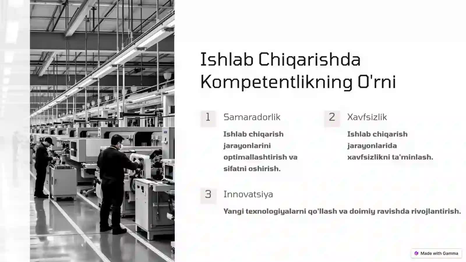 Ishlab chiqarish va tadbirkorlik faoiyatida kasbiy kompetentlik 3