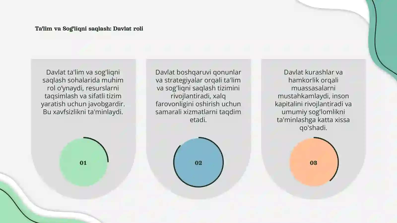 Ta'lim va Sog'liqni saqlash sohasidagi davlat boshqaruvi 3