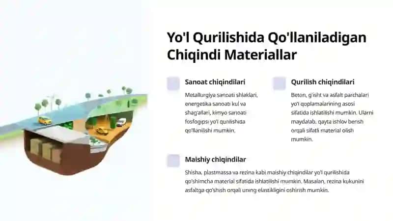 Chiqindilar Asosida Yo'l Qurilishi Materiallari 3