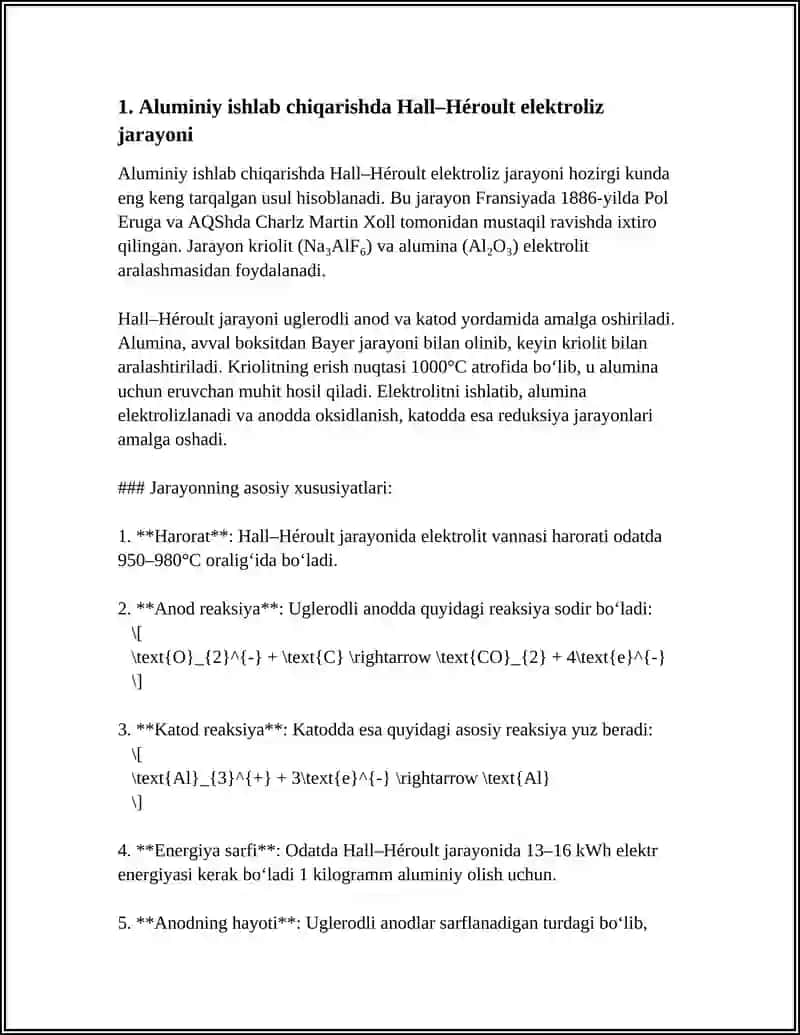 SANOATDA ELEKTROLIZ JARAYONINING QOʻLLANILISHI 3