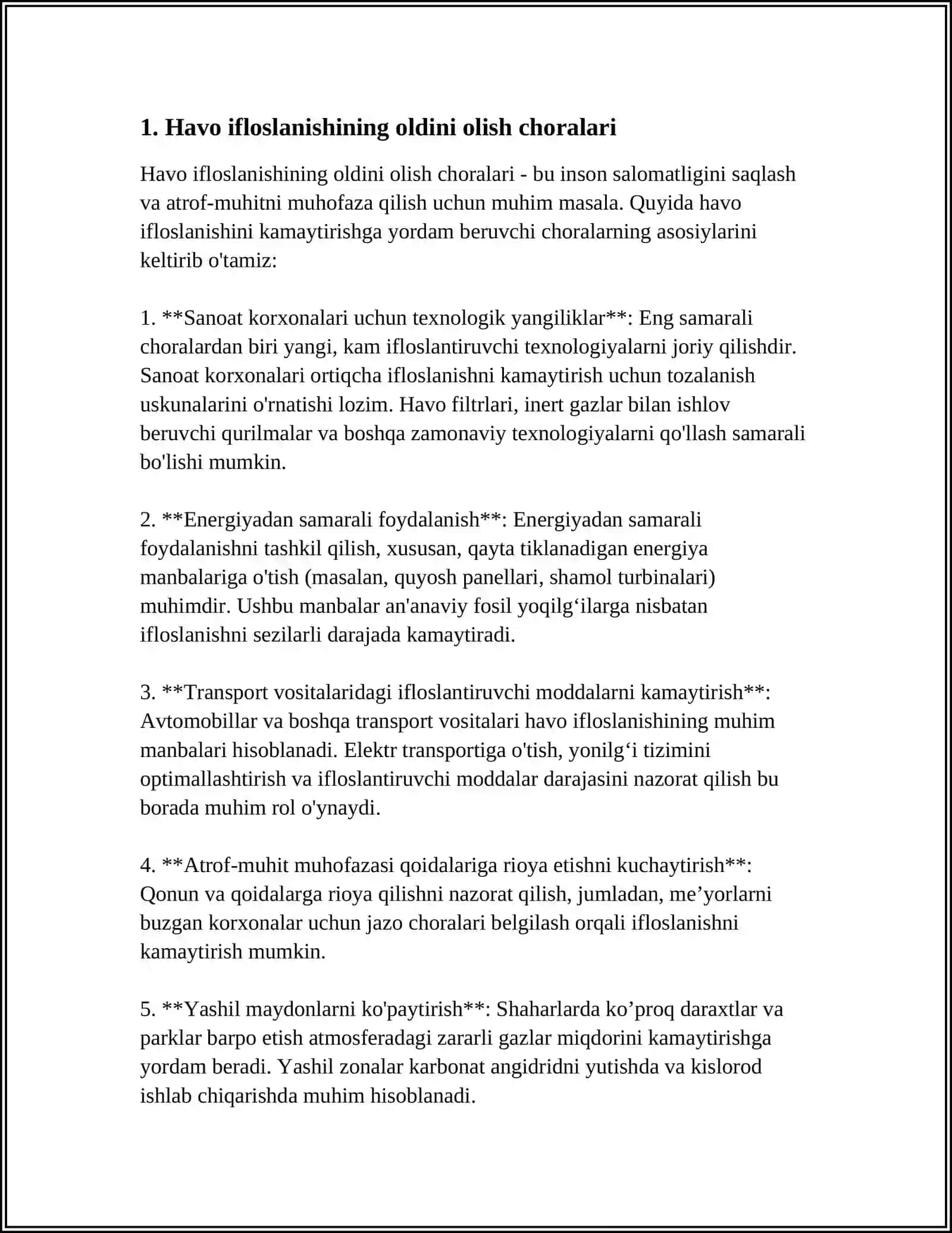 Oʻzbekistonda atmosferani muhofaza qilish muammolari 3
