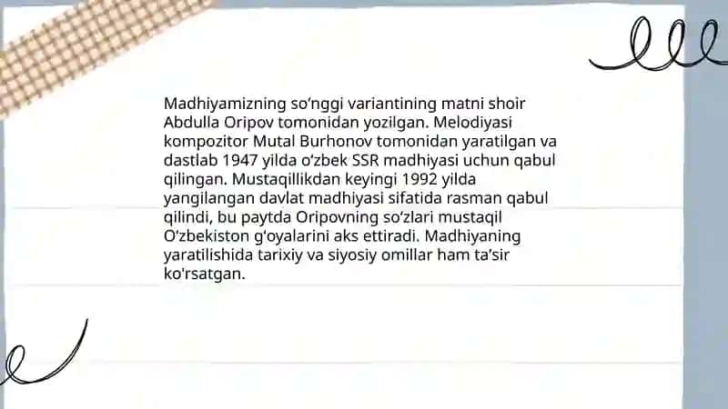 Madhiyamiz tarixi va mazmuni haqida 3