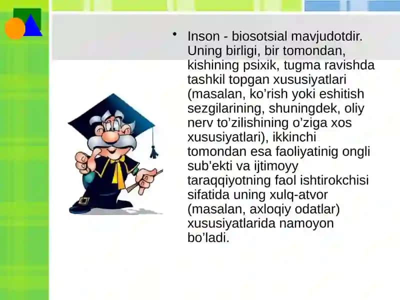 Inson shaxsining tarkib topishi va psixik rivojlanishining sharoitlari 3