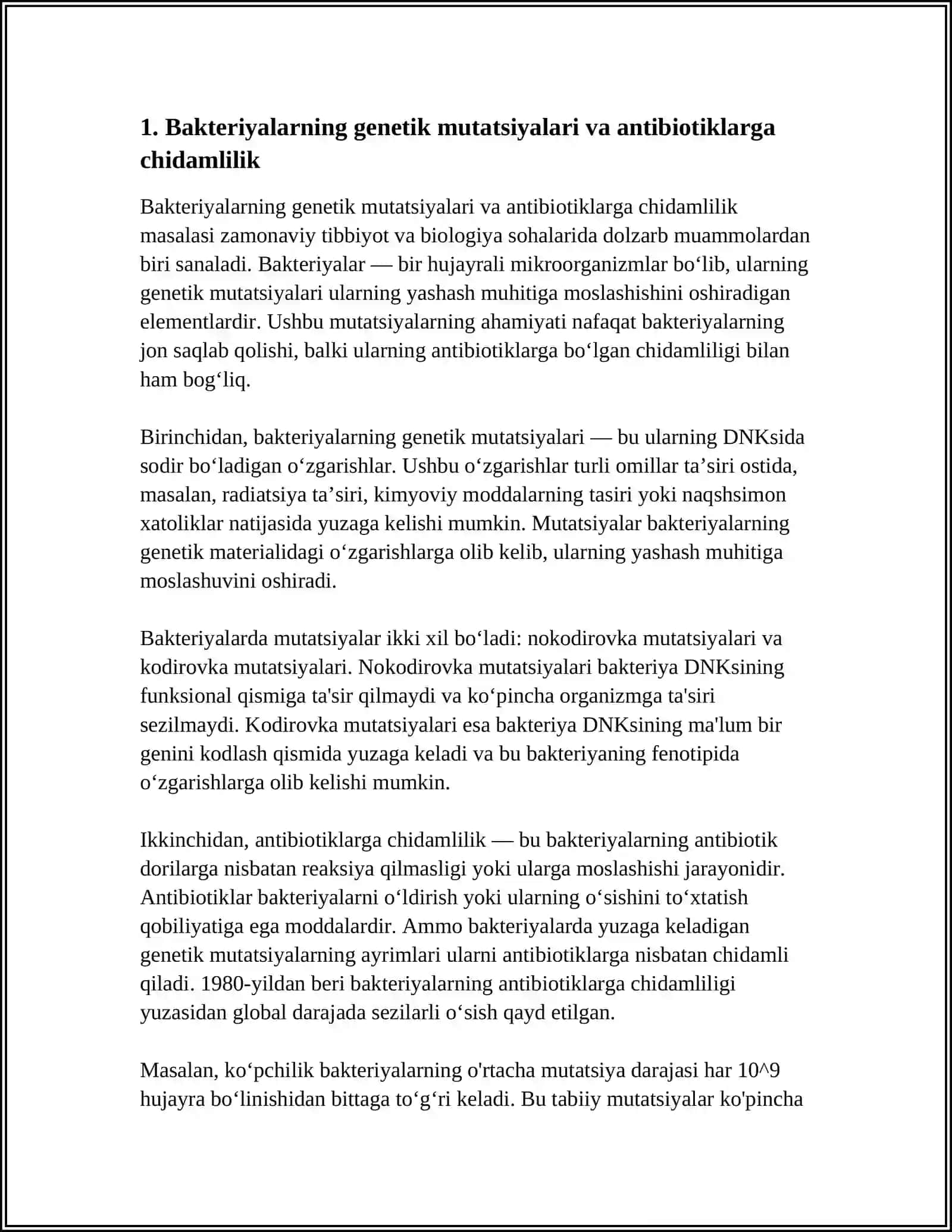 BAKTERIALARNING ANTIBYOTIKGA CHIDAMLI SHAKILLARINING PAYDO BOLISH MEXANIZIMII 3