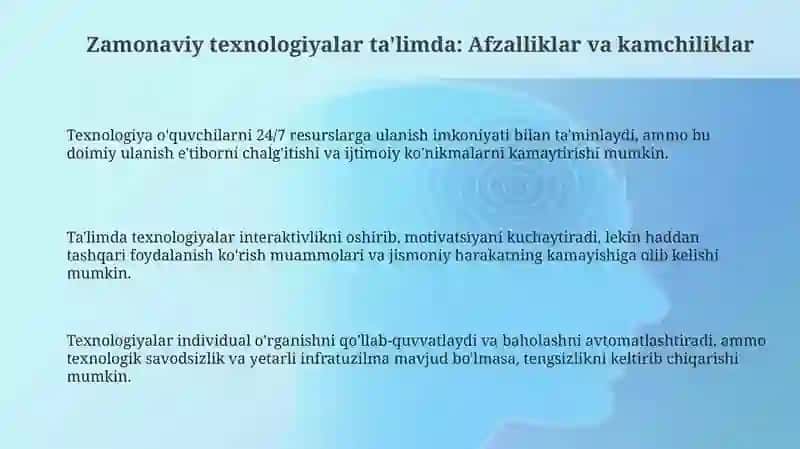 Zamonaviy texnologiyalar ta'limda 3