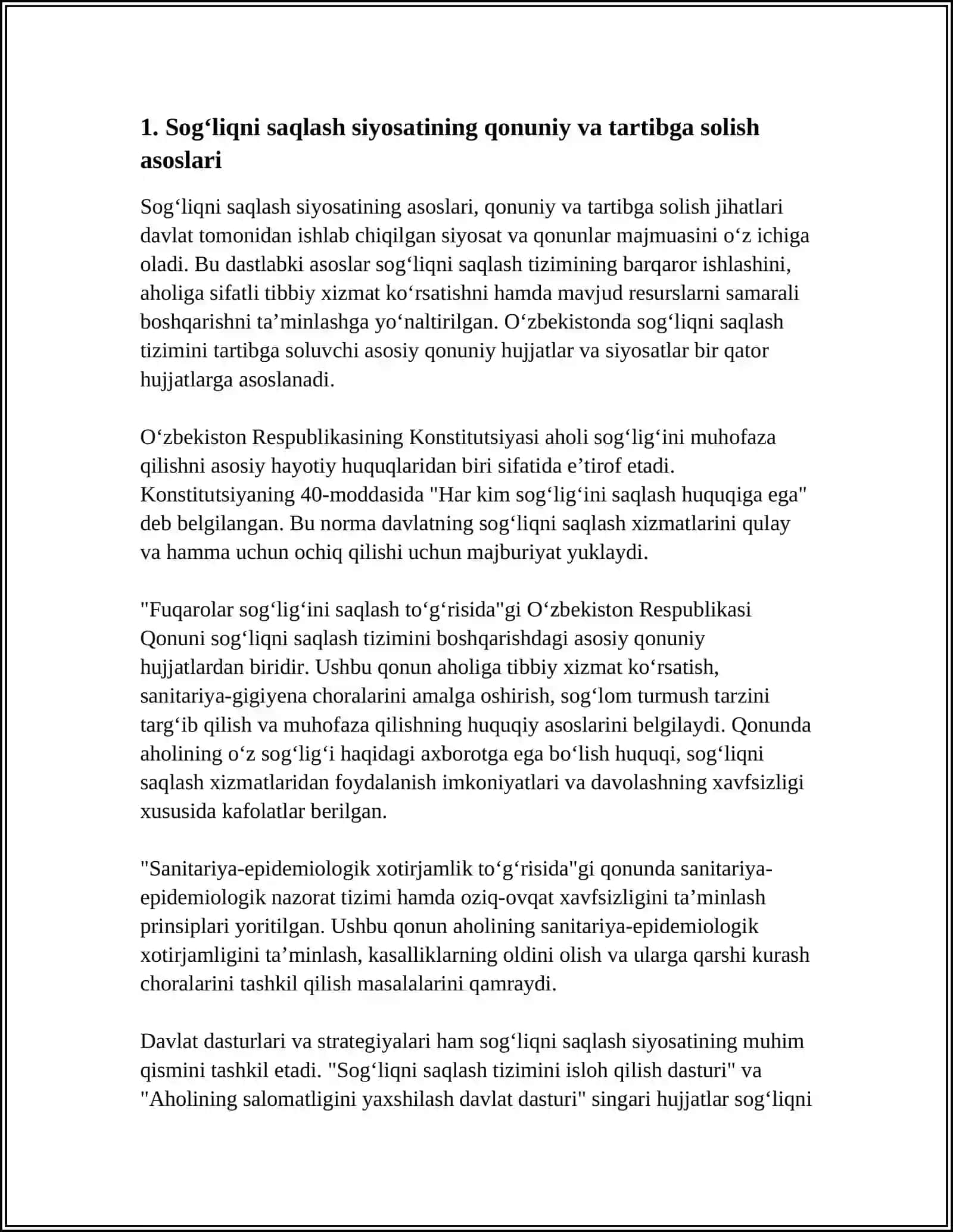 SOGʻLIQNI SAQLASH SIYOSATI VA UNING MOLIYALASHTIRISH MEXANIZMLARI 3