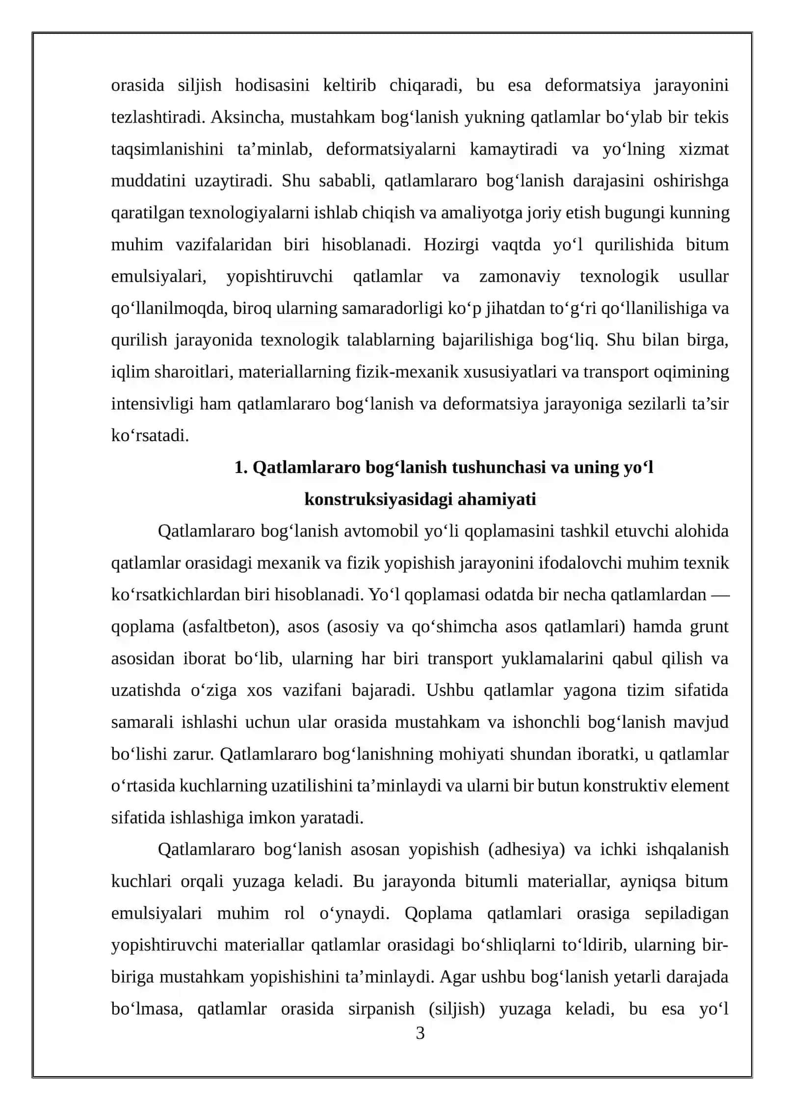 Qatlamlararo bog'lanishning g'ildirak izi deformatsiyasiga ta'siri 3