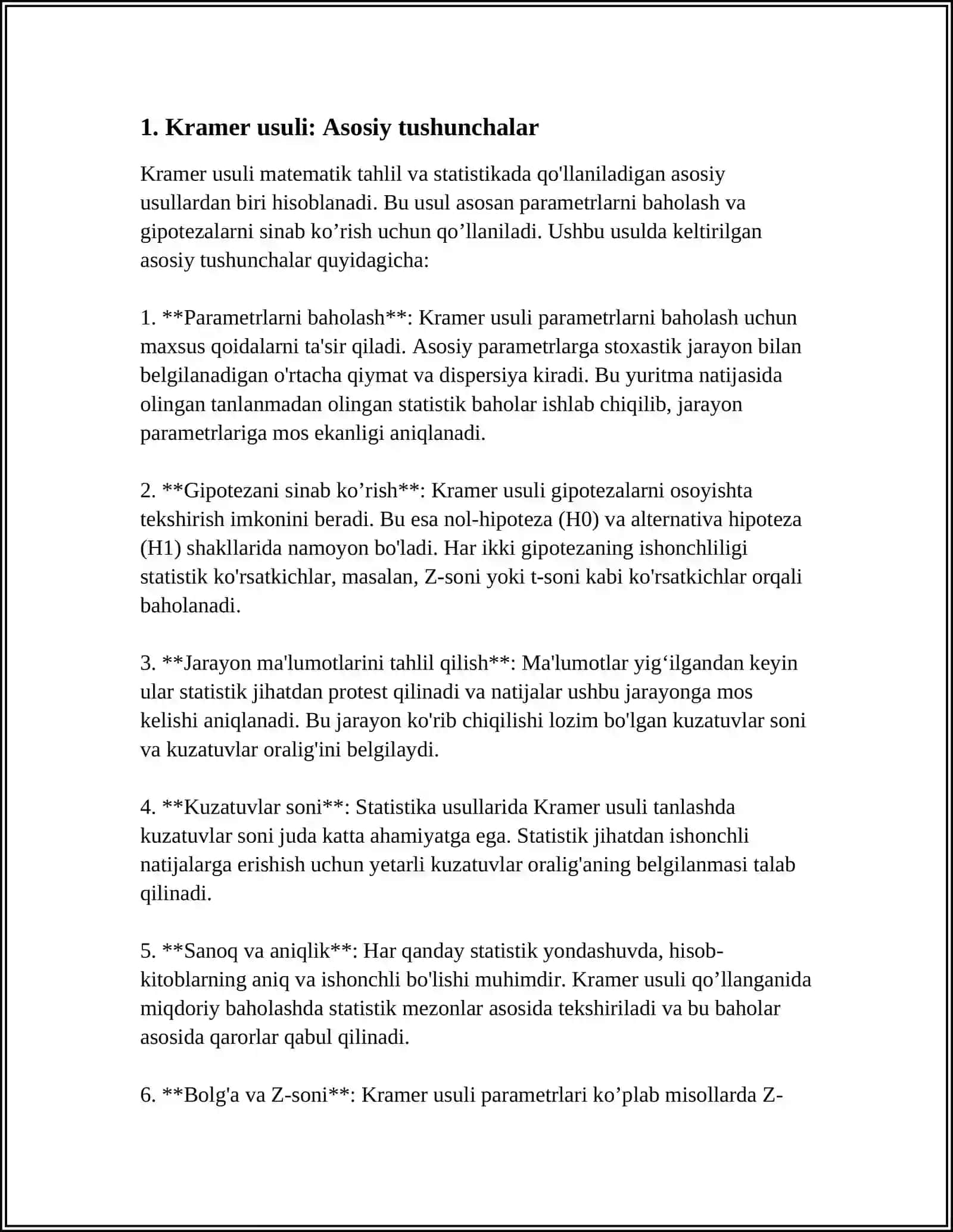 3 NOMAʼLUMLI TENGLAMALAR SISTEMASINI KRAMER USULIDA YECHISH 3