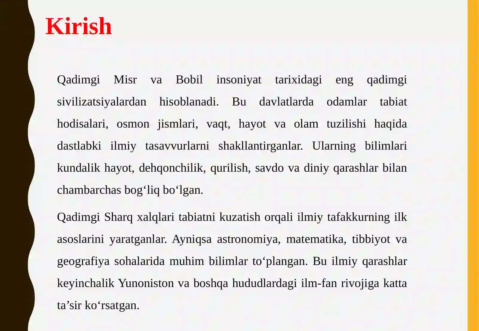 Qadimgi misr va bobilda dunyo haqidagi ilmiy tasavvurlarning paydo bo‘lishi 3