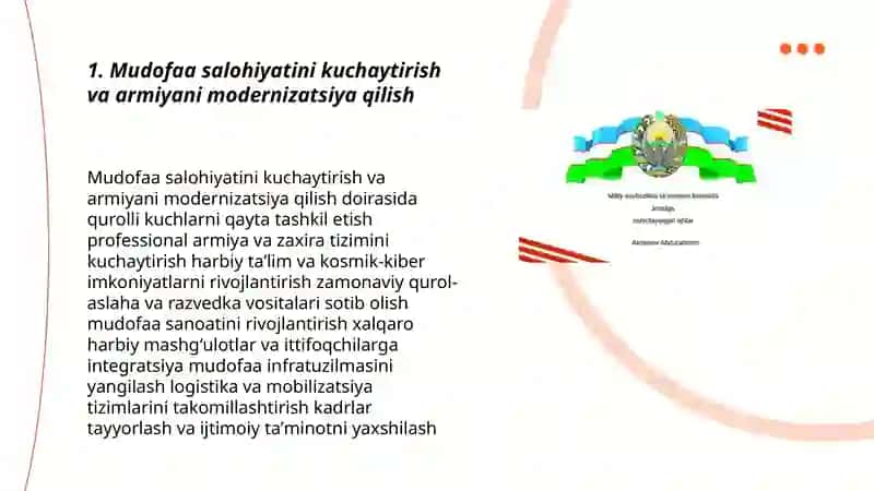 Milliy xavfsizlikni ta’minlash borasida amalga oshirilayotgan ishlar 3