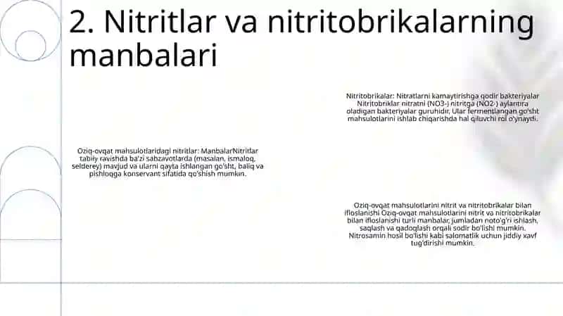 Oziq-Ovqat Mahsulotlarining Nitritlar Va Nitritobrikmalar Bilan Ifloslanishi 3