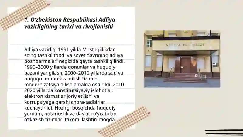 Adliya Vazirligi Tarixi va Rivojlanishi 3